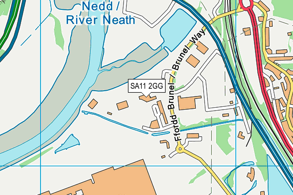 SA11 2GG map - OS VectorMap District (Ordnance Survey) SA11 2GG map - OS VectorMap District (Ordnance Survey)