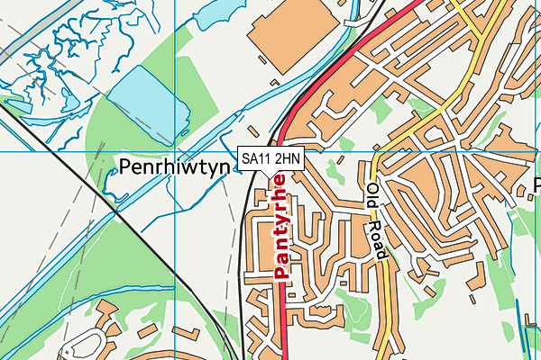 SA11 2HN map - OS VectorMap District (Ordnance Survey) SA11 2HN map - OS VectorMap District (Ordnance Survey)