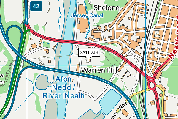 SA11 2JH map - OS VectorMap District (Ordnance Survey) SA11 2JH map - OS VectorMap District (Ordnance Survey)