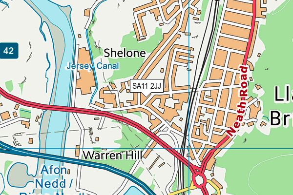SA11 2JJ map - OS VectorMap District (Ordnance Survey) SA11 2JJ map - OS VectorMap District (Ordnance Survey)