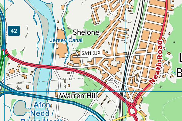 SA11 2JP map - OS VectorMap District (Ordnance Survey) SA11 2JP map - OS VectorMap District (Ordnance Survey)