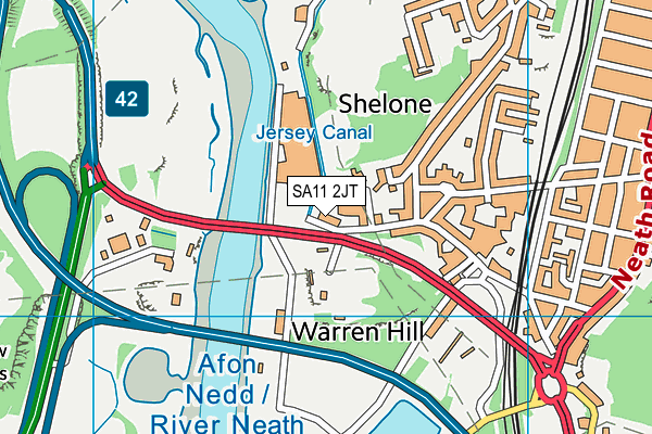 SA11 2JT map - OS VectorMap District (Ordnance Survey) SA11 2JT map - OS VectorMap District (Ordnance Survey)