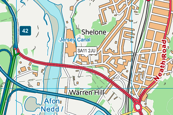 SA11 2JU map - OS VectorMap District (Ordnance Survey) SA11 2JU map - OS VectorMap District (Ordnance Survey)