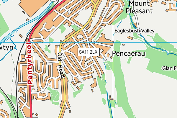 SA11 2LX map - OS VectorMap District (Ordnance Survey) SA11 2LX map - OS VectorMap District (Ordnance Survey)