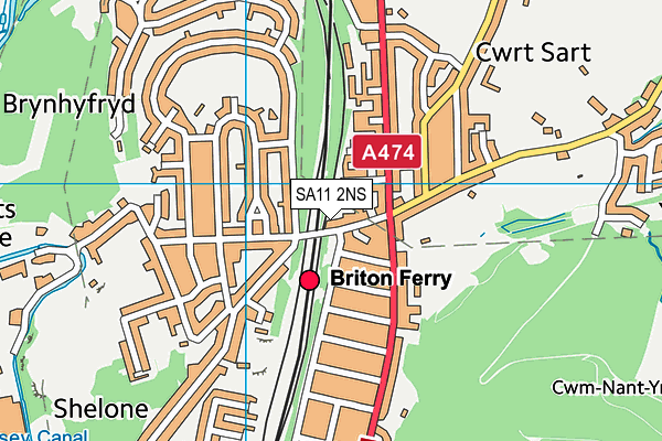 SA11 2NS map - OS VectorMap District (Ordnance Survey) SA11 2NS map - OS VectorMap District (Ordnance Survey)