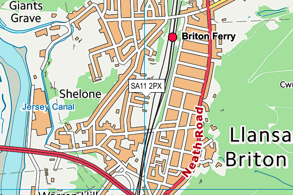 SA11 2PX map - OS VectorMap District (Ordnance Survey) SA11 2PX map - OS VectorMap District (Ordnance Survey)