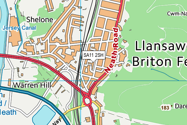 SA11 2SH map - OS VectorMap District (Ordnance Survey) SA11 2SH map - OS VectorMap District (Ordnance Survey)