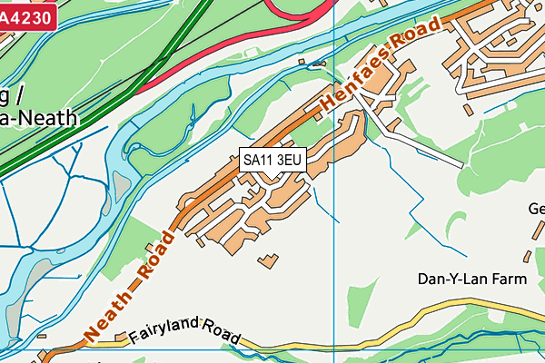 SA11 3EU map - OS VectorMap District (Ordnance Survey) SA11 3EU map - OS VectorMap District (Ordnance Survey)