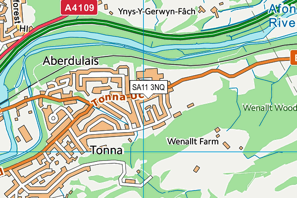 SA11 3NQ map - OS VectorMap District (Ordnance Survey) SA11 3NQ map - OS VectorMap District (Ordnance Survey)