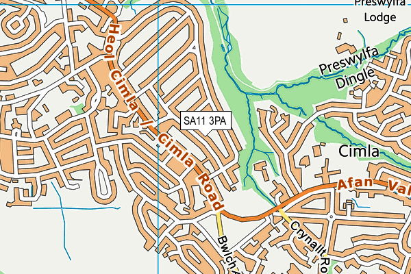 SA11 3PA map - OS VectorMap District (Ordnance Survey) SA11 3PA map - OS VectorMap District (Ordnance Survey)