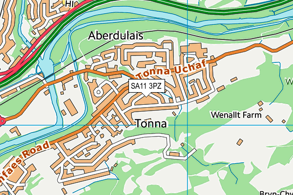 SA11 3PZ map - OS VectorMap District (Ordnance Survey) SA11 3PZ map - OS VectorMap District (Ordnance Survey)