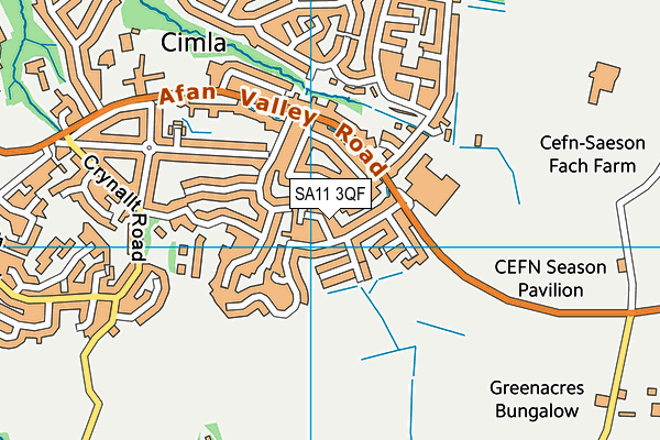 SA11 3QF map - OS VectorMap District (Ordnance Survey) SA11 3QF map - OS VectorMap District (Ordnance Survey)