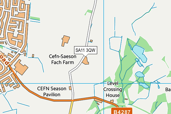 SA11 3QW map - OS VectorMap District (Ordnance Survey)