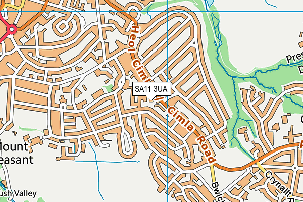 SA11 3UA map - OS VectorMap District (Ordnance Survey) SA11 3UA map - OS VectorMap District (Ordnance Survey)