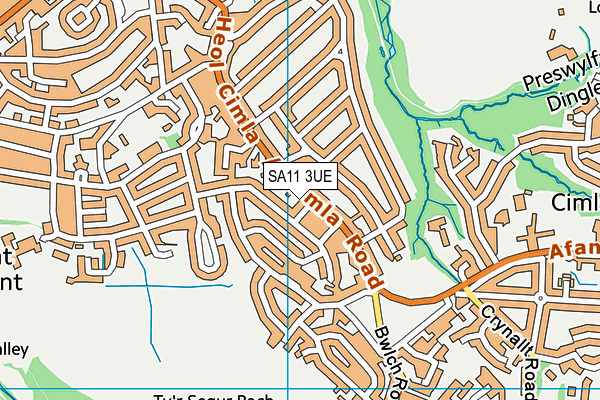 SA11 3UE map - OS VectorMap District (Ordnance Survey) SA11 3UE map - OS VectorMap District (Ordnance Survey)