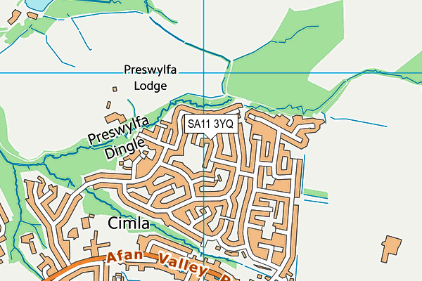 SA11 3YQ map - OS VectorMap District (Ordnance Survey)