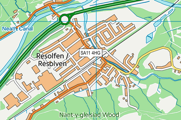 SA11 4HG map - OS VectorMap District (Ordnance Survey) SA11 4HG map - OS VectorMap District (Ordnance Survey)