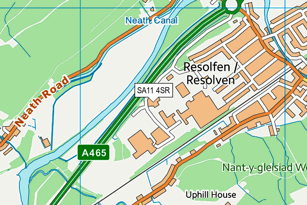 SA11 4SR map - OS VectorMap District (Ordnance Survey) SA11 4SR map - OS VectorMap District (Ordnance Survey)