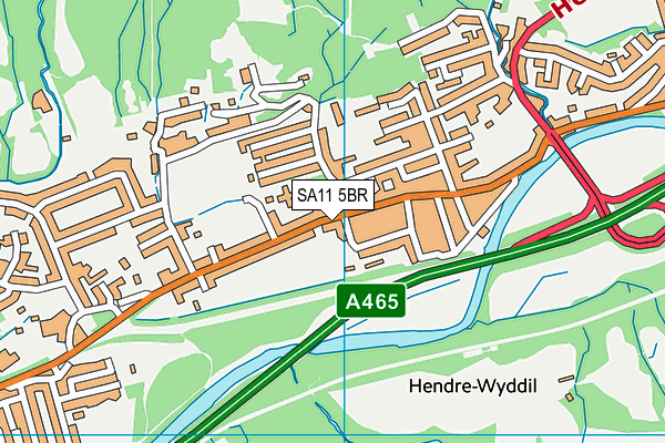 SA11 5BR map - OS VectorMap District (Ordnance Survey) SA11 5BR map - OS VectorMap District (Ordnance Survey)