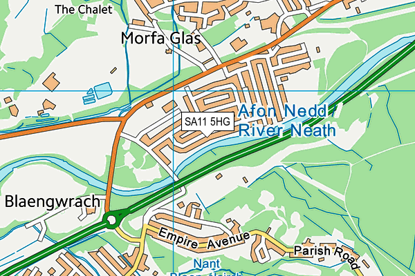SA11 5HG map - OS VectorMap District (Ordnance Survey) SA11 5HG map - OS VectorMap District (Ordnance Survey)