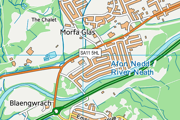 SA11 5HL map - OS VectorMap District (Ordnance Survey) SA11 5HL map - OS VectorMap District (Ordnance Survey)