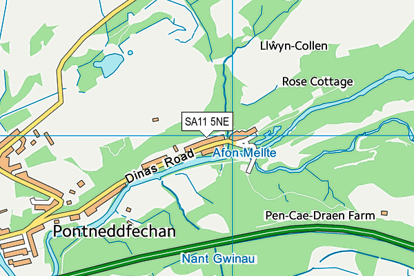 SA11 5NE map - OS VectorMap District (Ordnance Survey) SA11 5NE map - OS VectorMap District (Ordnance Survey)