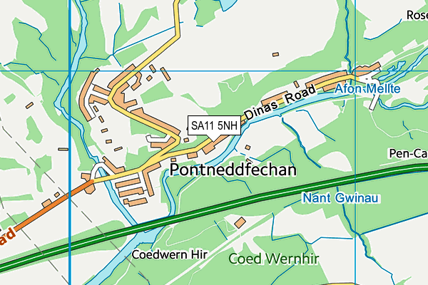 SA11 5NH map - OS VectorMap District (Ordnance Survey) SA11 5NH map - OS VectorMap District (Ordnance Survey)
