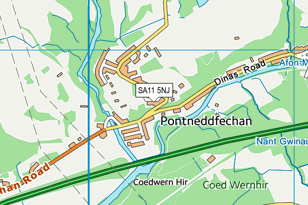 SA11 5NJ map - OS VectorMap District (Ordnance Survey) SA11 5NJ map - OS VectorMap District (Ordnance Survey)
