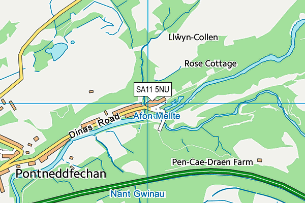 SA11 5NU map - OS VectorMap District (Ordnance Survey) SA11 5NU map - OS VectorMap District (Ordnance Survey)