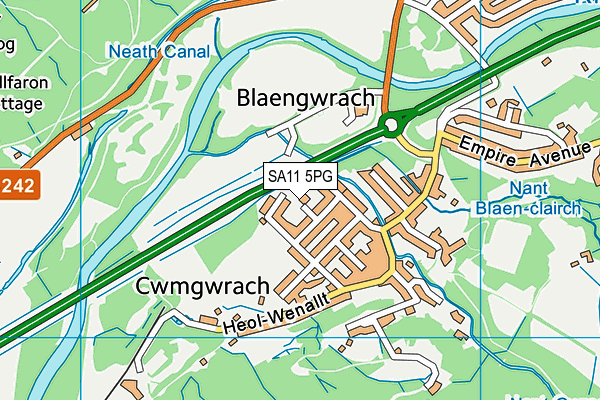 SA11 5PG map - OS VectorMap District (Ordnance Survey) SA11 5PG map - OS VectorMap District (Ordnance Survey)
