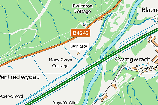 SA11 5RA map - OS VectorMap District (Ordnance Survey) SA11 5RA map - OS VectorMap District (Ordnance Survey)
