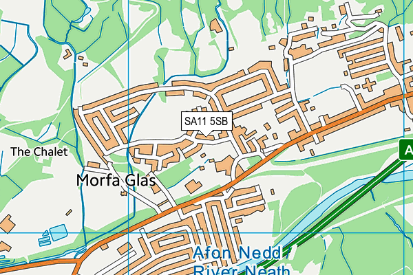 SA11 5SB map - OS VectorMap District (Ordnance Survey) SA11 5SB map - OS VectorMap District (Ordnance Survey)