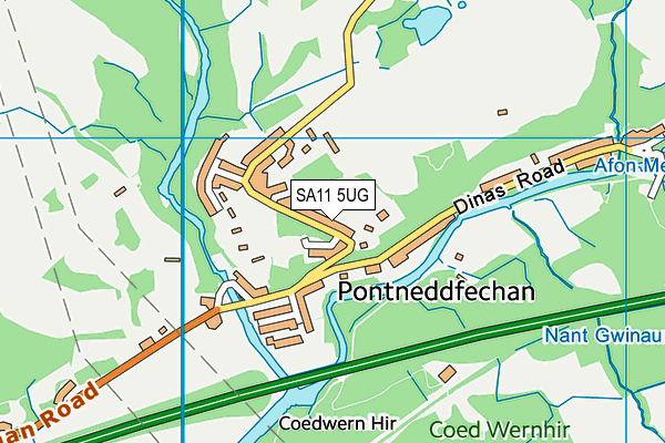 SA11 5UG map - OS VectorMap District (Ordnance Survey) SA11 5UG map - OS VectorMap District (Ordnance Survey)