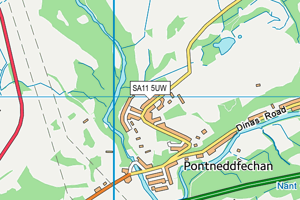 SA11 5UW map - OS VectorMap District (Ordnance Survey) SA11 5UW map - OS VectorMap District (Ordnance Survey)