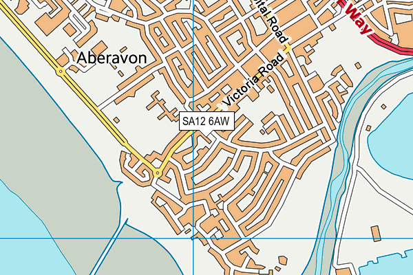 SA12 6AW map - OS VectorMap District (Ordnance Survey)