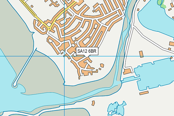 SA12 6BR map - OS VectorMap District (Ordnance Survey) SA12 6BR map - OS VectorMap District (Ordnance Survey)