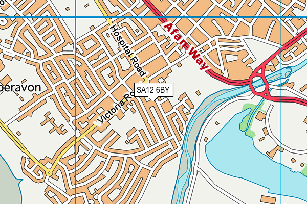 SA12 6BY map - OS VectorMap District (Ordnance Survey)