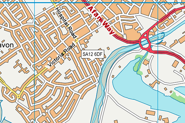 SA12 6DF map - OS VectorMap District (Ordnance Survey)
