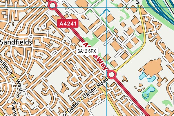 SA12 6PX map - OS VectorMap District (Ordnance Survey) SA12 6PX map - OS VectorMap District (Ordnance Survey)