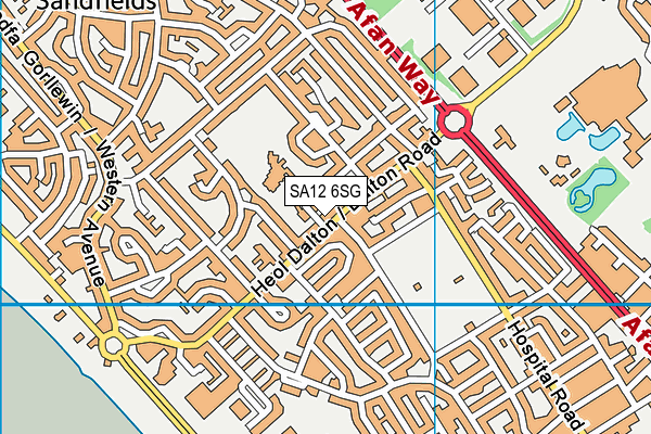 SA12 6SG map - OS VectorMap District (Ordnance Survey) SA12 6SG map - OS VectorMap District (Ordnance Survey)