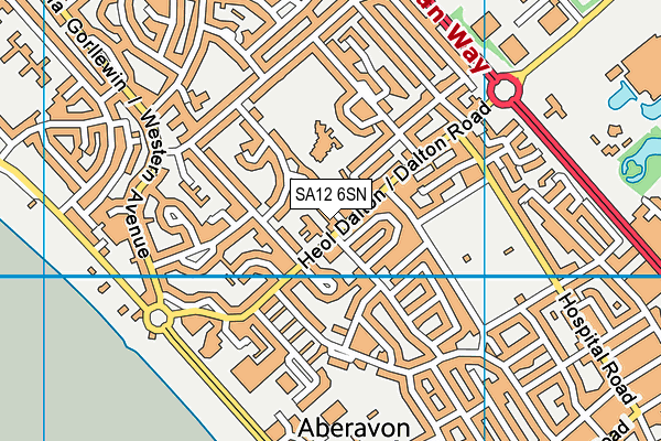 SA12 6SN map - OS VectorMap District (Ordnance Survey)