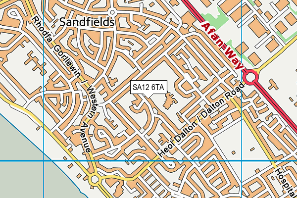 SA12 6TA map - OS VectorMap District (Ordnance Survey)