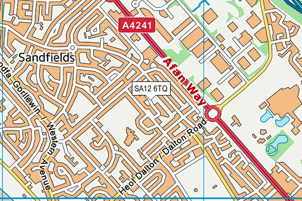 SA12 6TQ map - OS VectorMap District (Ordnance Survey) SA12 6TQ map - OS VectorMap District (Ordnance Survey)