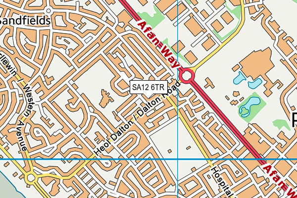 SA12 6TR map - OS VectorMap District (Ordnance Survey)