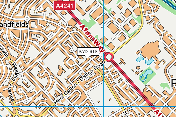 SA12 6TS map - OS VectorMap District (Ordnance Survey) SA12 6TS map - OS VectorMap District (Ordnance Survey)