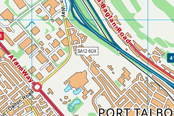SA12 6UX map - OS VectorMap District (Ordnance Survey)