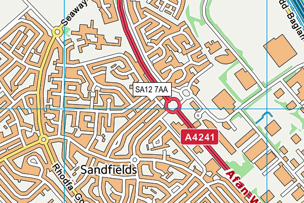 SA12 7AA map - OS VectorMap District (Ordnance Survey)