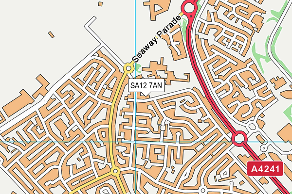 SA12 7AN map - OS VectorMap District (Ordnance Survey) SA12 7AN map - OS VectorMap District (Ordnance Survey)