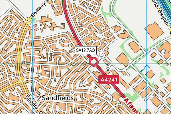 SA12 7AQ map - OS VectorMap District (Ordnance Survey) SA12 7AQ map - OS VectorMap District (Ordnance Survey)