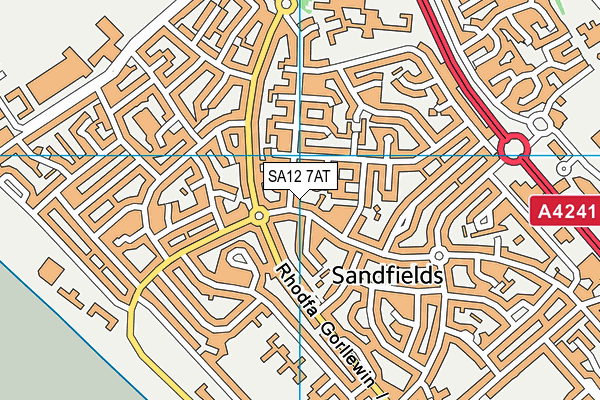 SA12 7AT map - OS VectorMap District (Ordnance Survey) SA12 7AT map - OS VectorMap District (Ordnance Survey)
